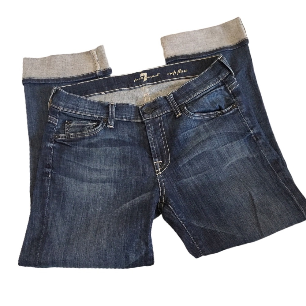 7 For All Mankind Crop Flare Jeans Size 27